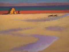 Running Dogs on Orange Beach  1964  oil.