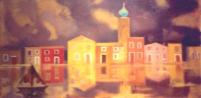 Venice  1960s  oil.